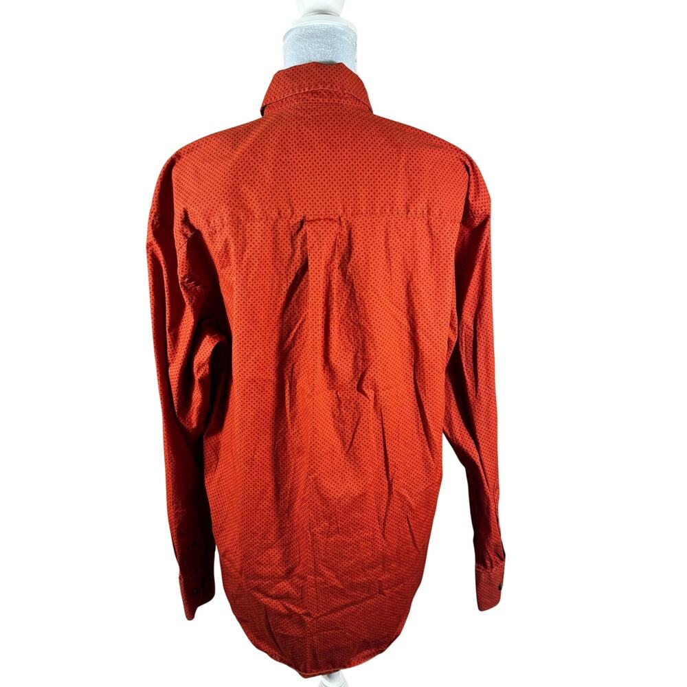 Wrangler George Strait Collection Men's Orange Rust Button-Down Shirt – Size M - Picture 3 of 7